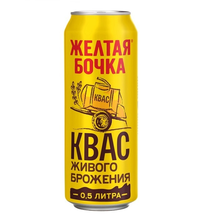 Kvass Yellow Barrel Malt Drink Can